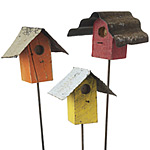 BIRDHOUSE STAKES - SET OF THREE