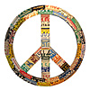 RECYCLED LICENSE PLATE PEACE SIGN