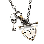 HEART LOCK & KEY TOGGLE NECKLACE