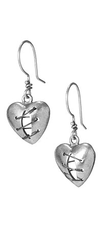 STITCHED HEART EARRINGS