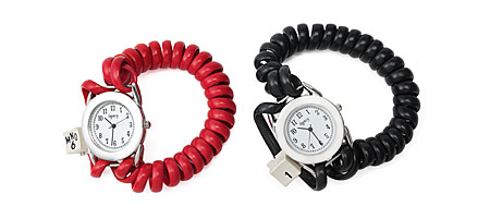 TELEPHONE CORD WATCH | Telephones, Vintage, Phones, Cords, Rubber, Watches | UncommonGoods : hers telephone cord watch watch cords watches