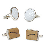 RECYCLED TENNIS RACQUET AND GOLF BALL CUFFLINKS