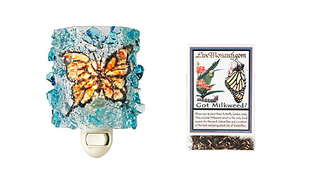 Recycled Glass Monarch Night Light