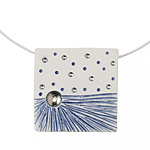 STARRY SKY AND RISING MOON CERAMIC CHOKERS