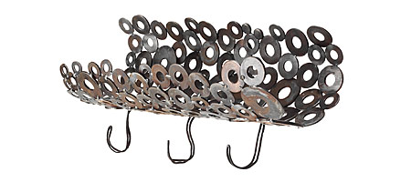 Reclaimed Steel Key Rack/Mail Holder