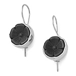 BLUE-BLACK CLOVER BUTTON EARRINGS