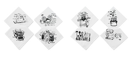 Diagram Napkins: Cooking & Vintage Machines