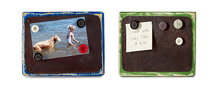 Reclaimed Tin & Wood Magnetic Frames