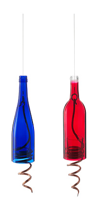 Hanging Wine Bottle Corkscrew Lights