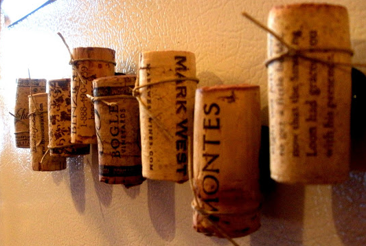 Wine cork magnets