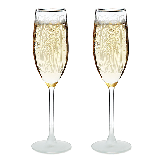 Etched Champagne Flutes | UncommonGoods