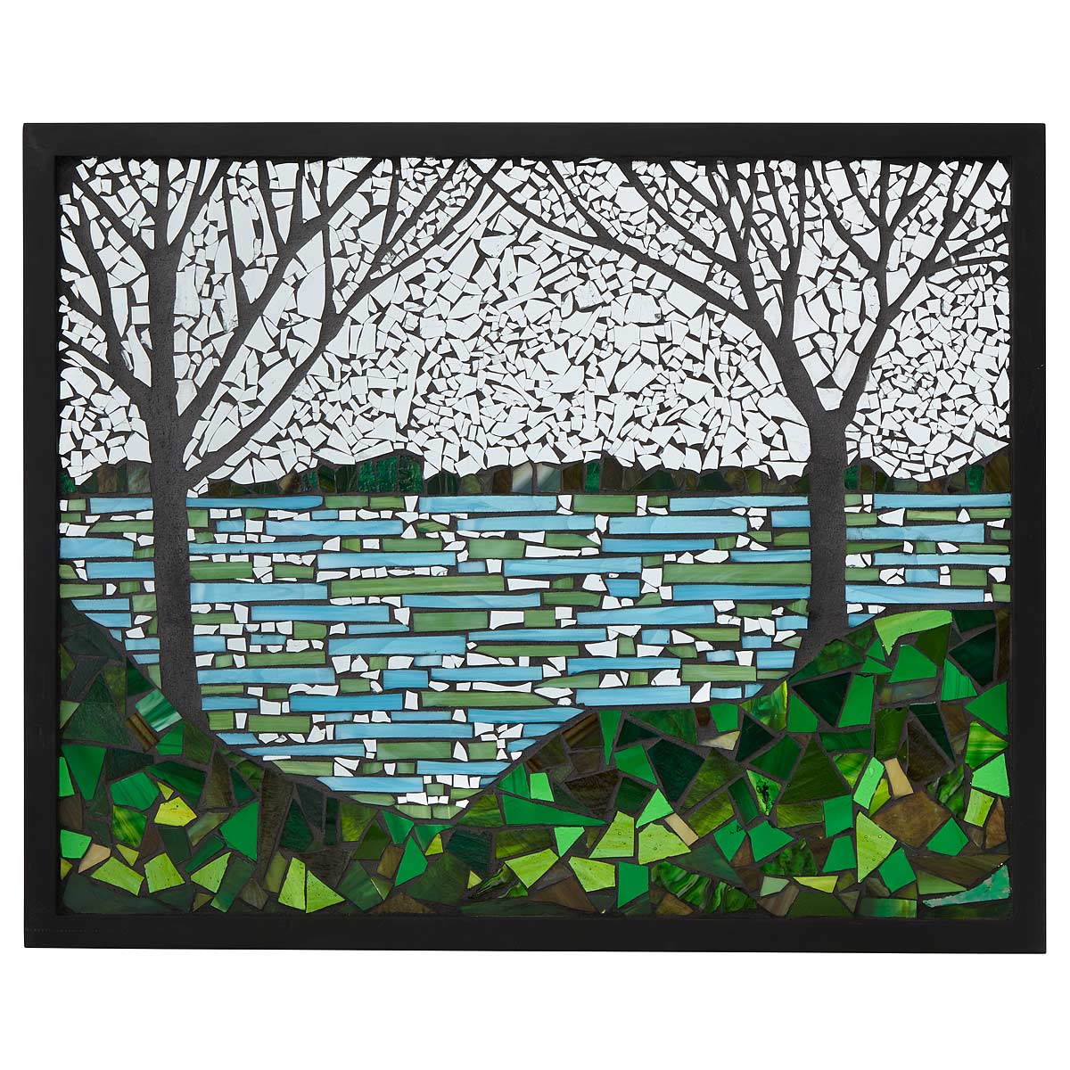 Lakeside Stained Glass Art Panel | UncommonGoods