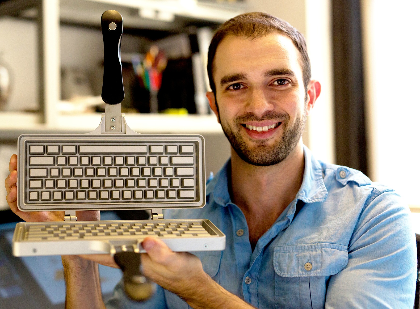 the keyboard waffle iron