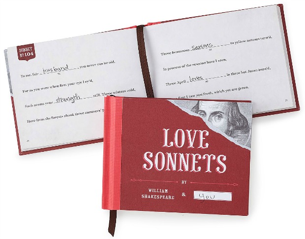 Love Sonnets - Fill in the Blanks Book | UncommonGoods