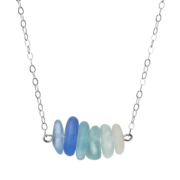 Shades of Blue Sea Glass Necklace | UncommonGoods