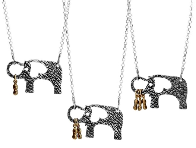 elephant and her little peanuts necklace