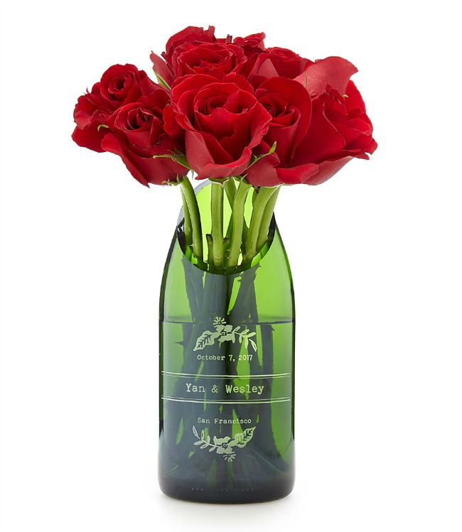 Personalized Champagne Wedding Vase | UncommonGoods