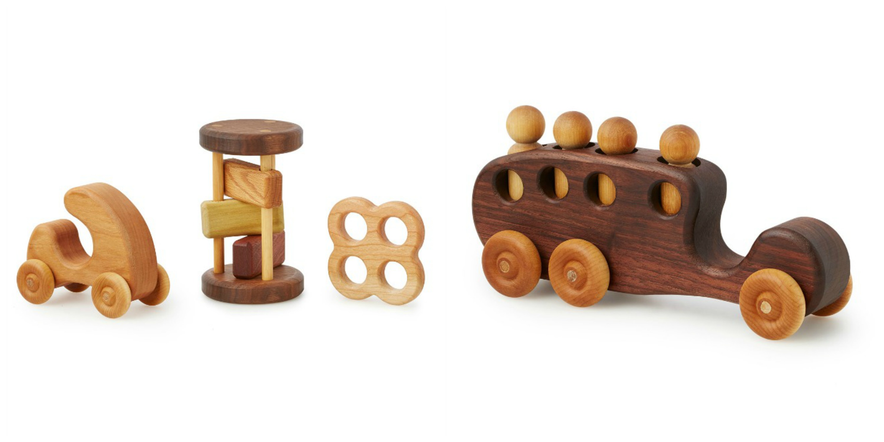 The Wooden Baby Shower Gift Set, and Wooden Bus