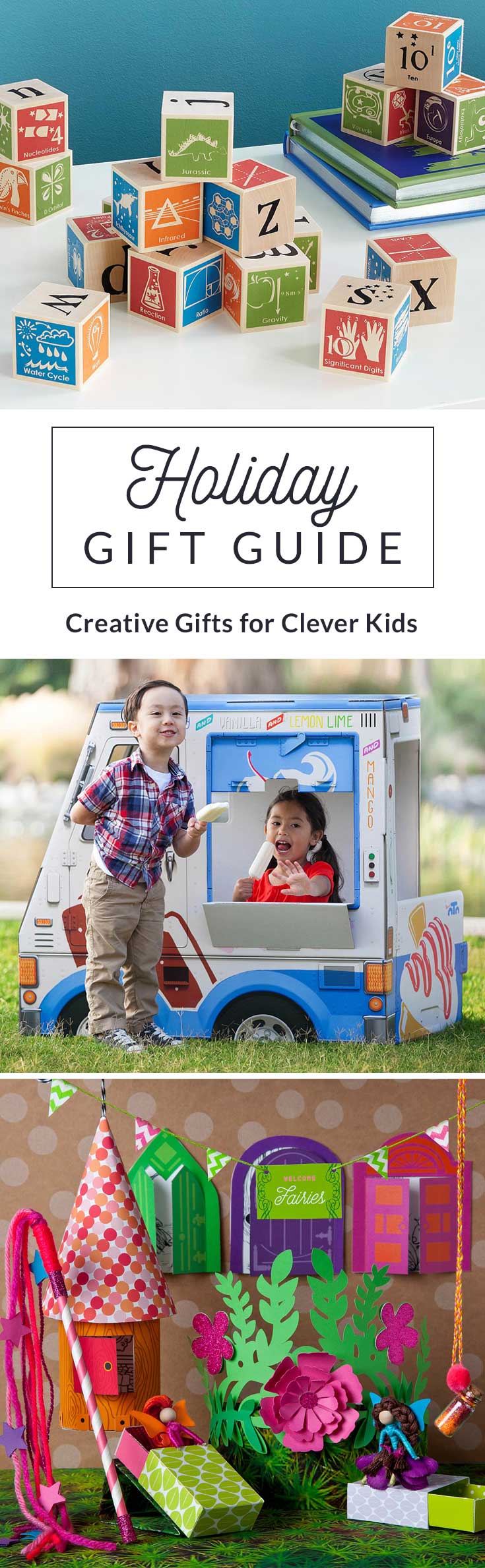 We selected an assortment of fun and educational gift for kids that are sure to keep little ones entertained while those little brains grow big and strong.