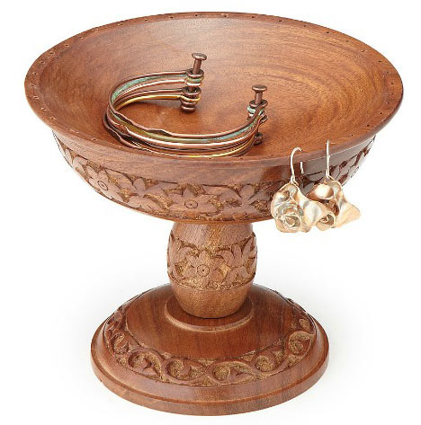 Hand Carved Wooden Pedestal Jewelry - UncommonGoods