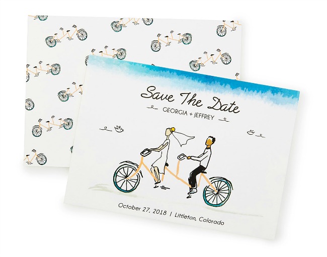 Save the Date - Tandem Bike Art - UncommonGoods