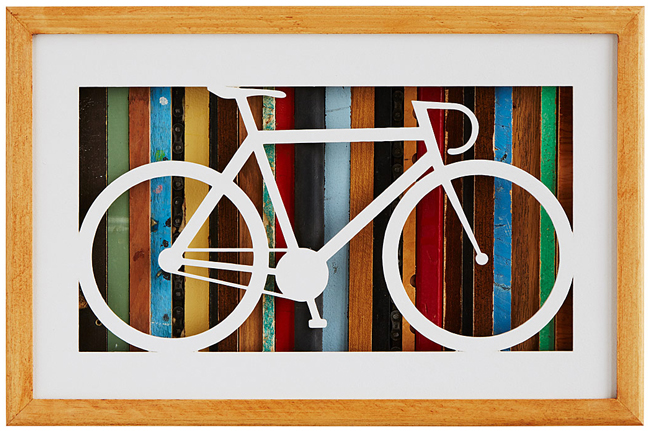 Reclaimed Wood Bike Silhouette Art - UncommonGoods