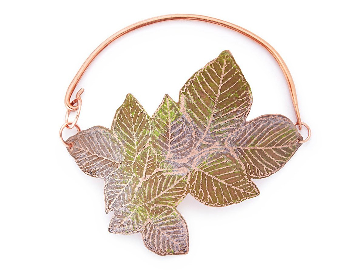 Shimmering Copper Leaf Bracelet | UncommonGoods