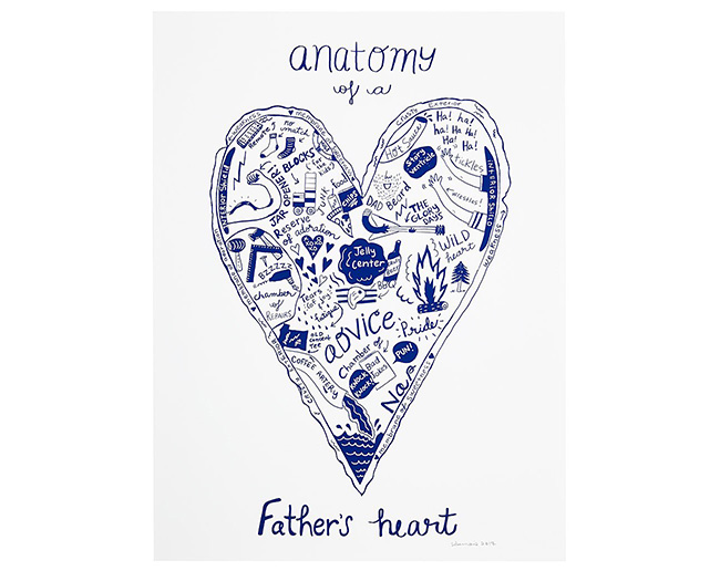 Anatomy of a Parent's Heart Screen Print | UncommonGoods