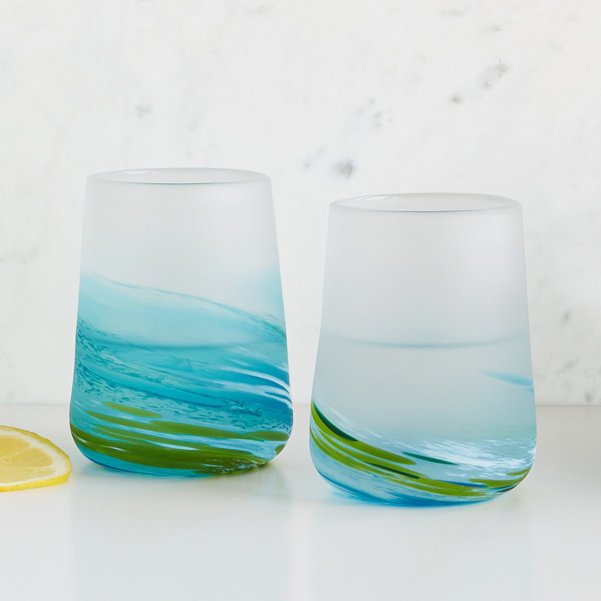 Sea Spray Wine Glass Set | UncommonGoods