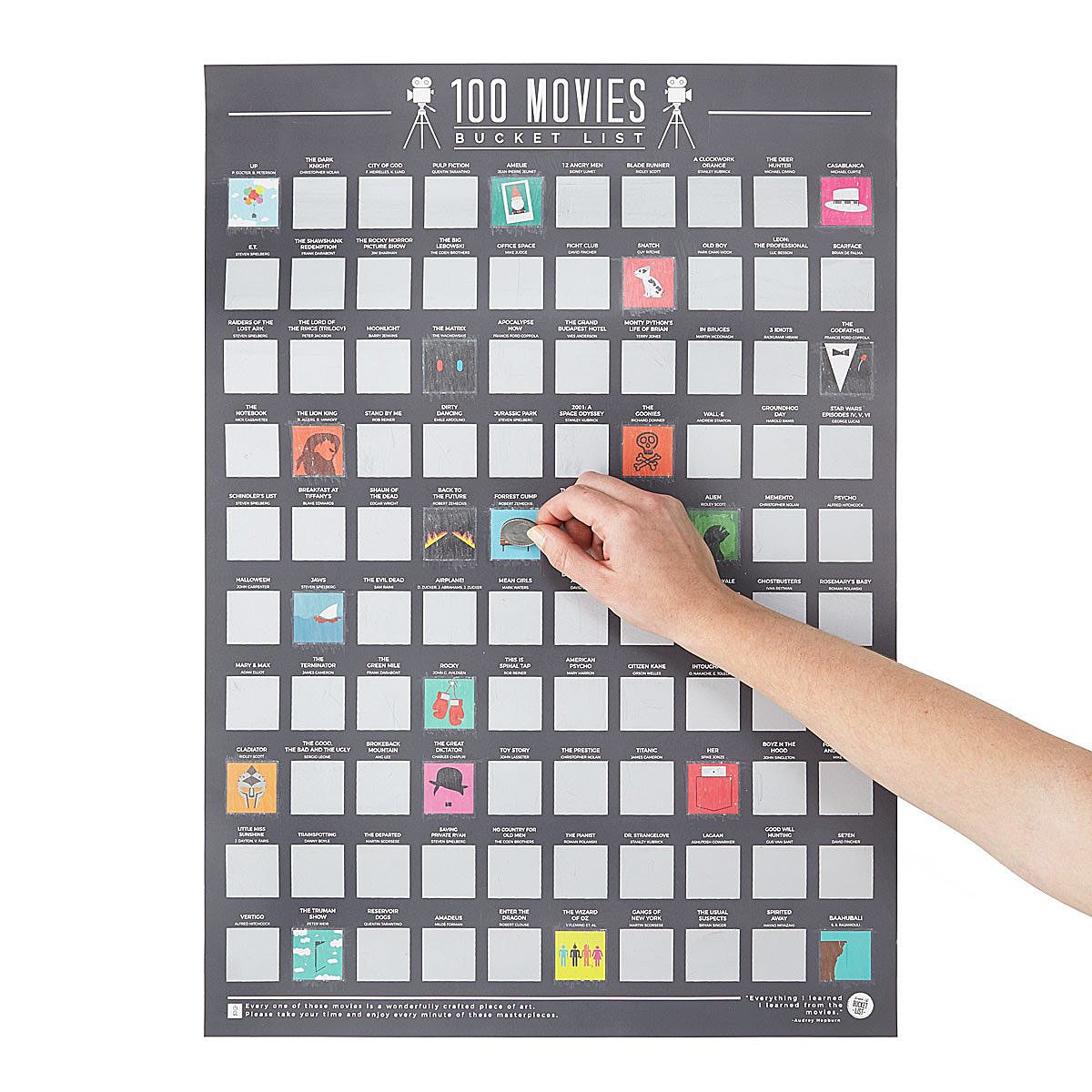 100 Movies Scratch Off Poster | UncommonGoods