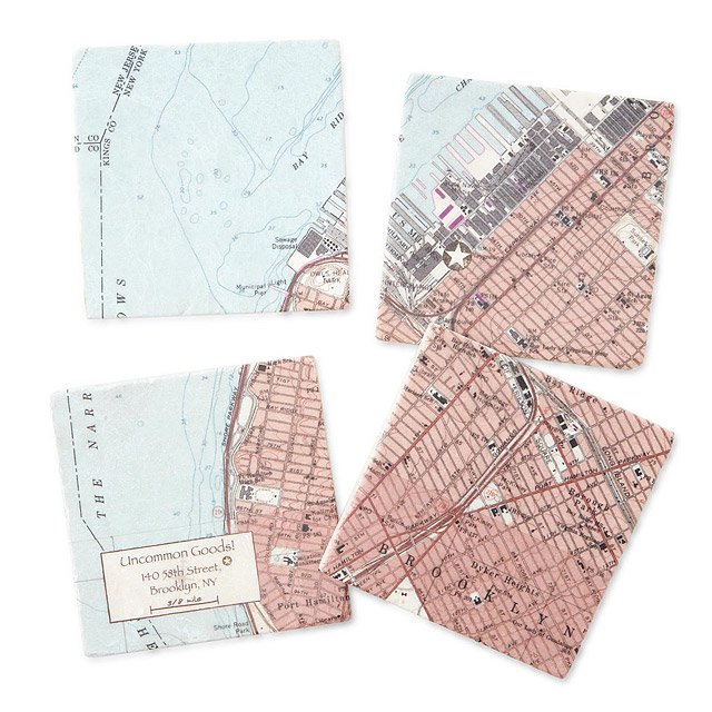 Custom Map Coaster Set | Uncommon Goods