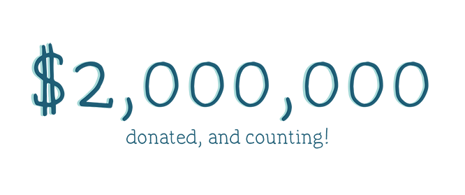 $2,000,000 donated and counting