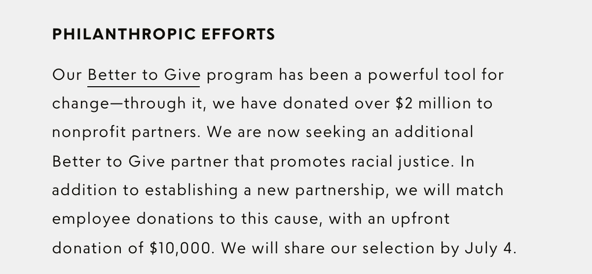 Our Better to Give commitments in support of Black Lives Matter