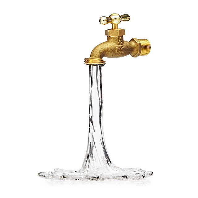 Glass Water Faucet Water Art Fountain Sculpture Uncommon Goods