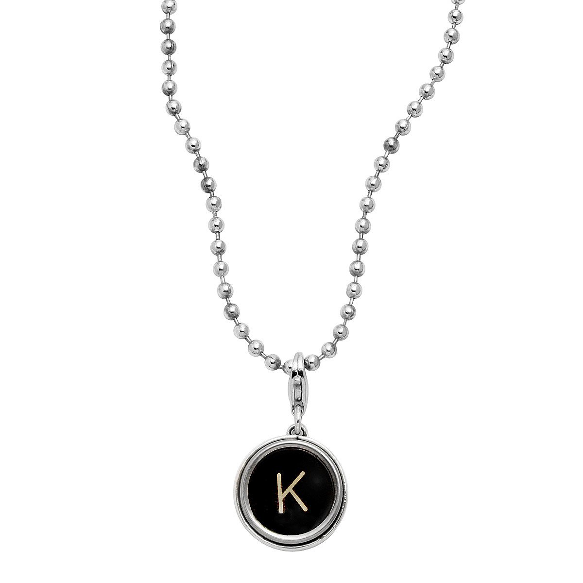Typewriter Key Necklace Silver Typewriter Necklace with Authentic