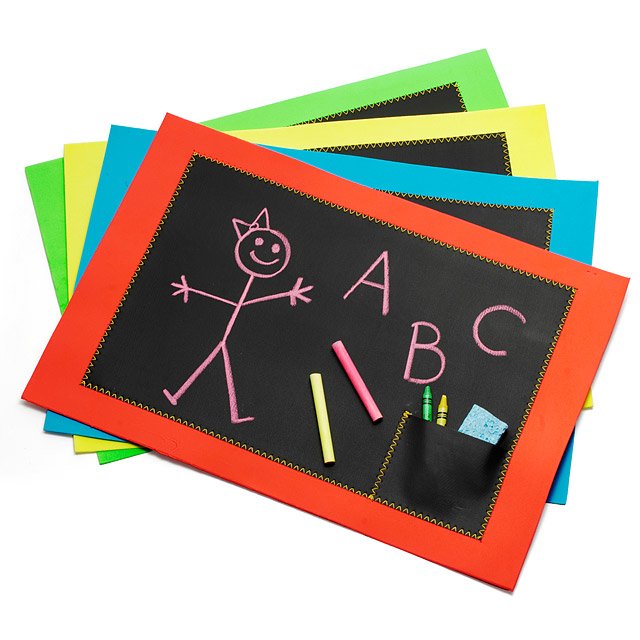 Chalkboard Placemats Set of 4 Blackboard, Chalk, Kids, Drawing