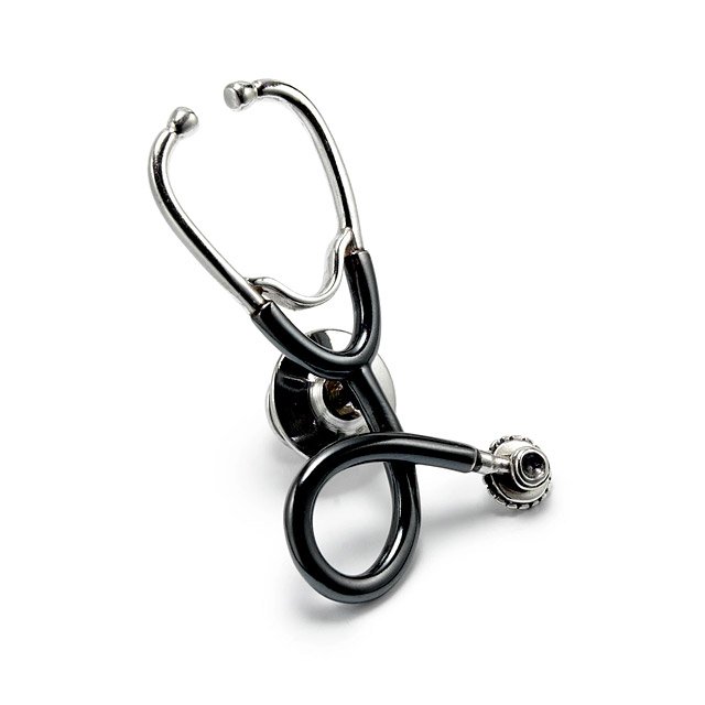 Stethoscope Pin Medical Lapel Pin, Doctor Gift, Sterling Silver