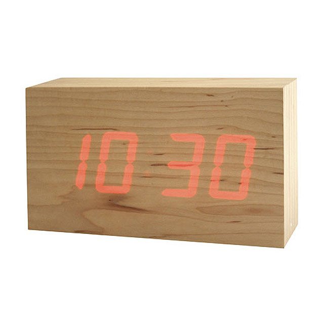 wood LED clock Stylish, Minimalist Wooden Large Number, Digital Desk