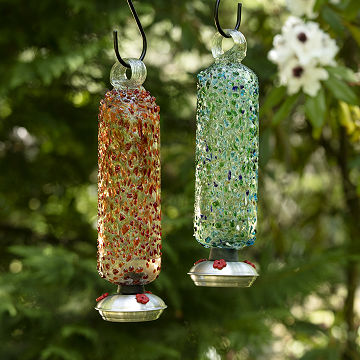 Glass Confetti Hummingbird Feeder