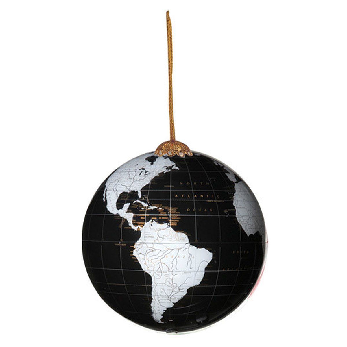 Globe Ornament Home Decor, Accent, World, Geography, Black and White, Museum Gifts