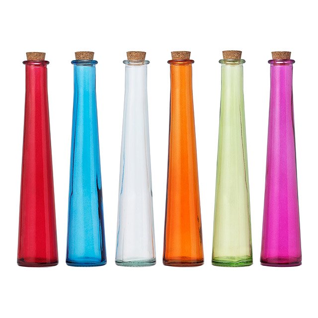 Tapered Stained Glass Bottles Home Decor, Accents, Vase, Color