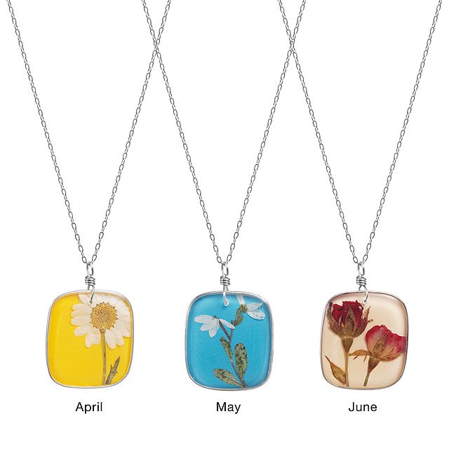 Birth Month Flower Necklaces Birthday Jewelry