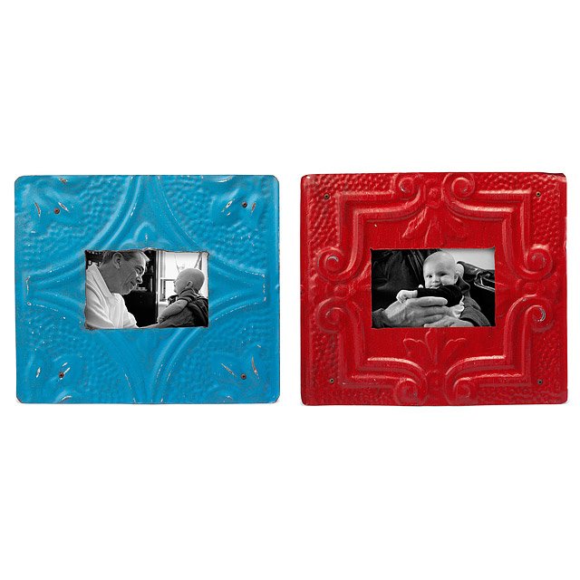 Recycled Ceiling Tin Frames Photo Frame, Vintage Decor, Made In