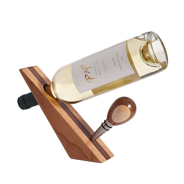 Wooden Bottle Stopper & Stand wine stand, bottle holder, wooden