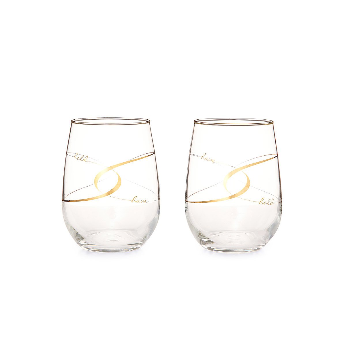 Have & Hold Stemless Wine Glasses Set of 2 wedding goblets