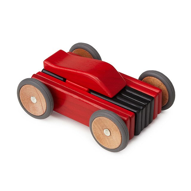 Magnetic Wooden Car Set | Toy Race Car Building Blocks | UncommonGoods