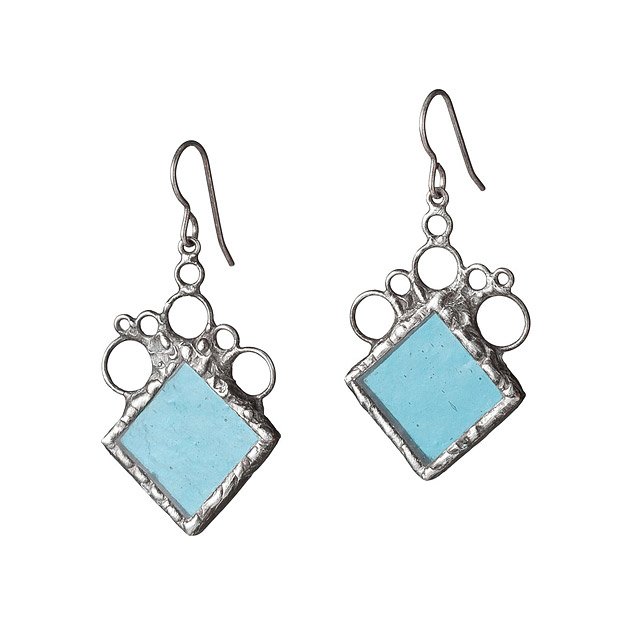 Rhombus Stained Glass Earrings Unique earrings, jewelry