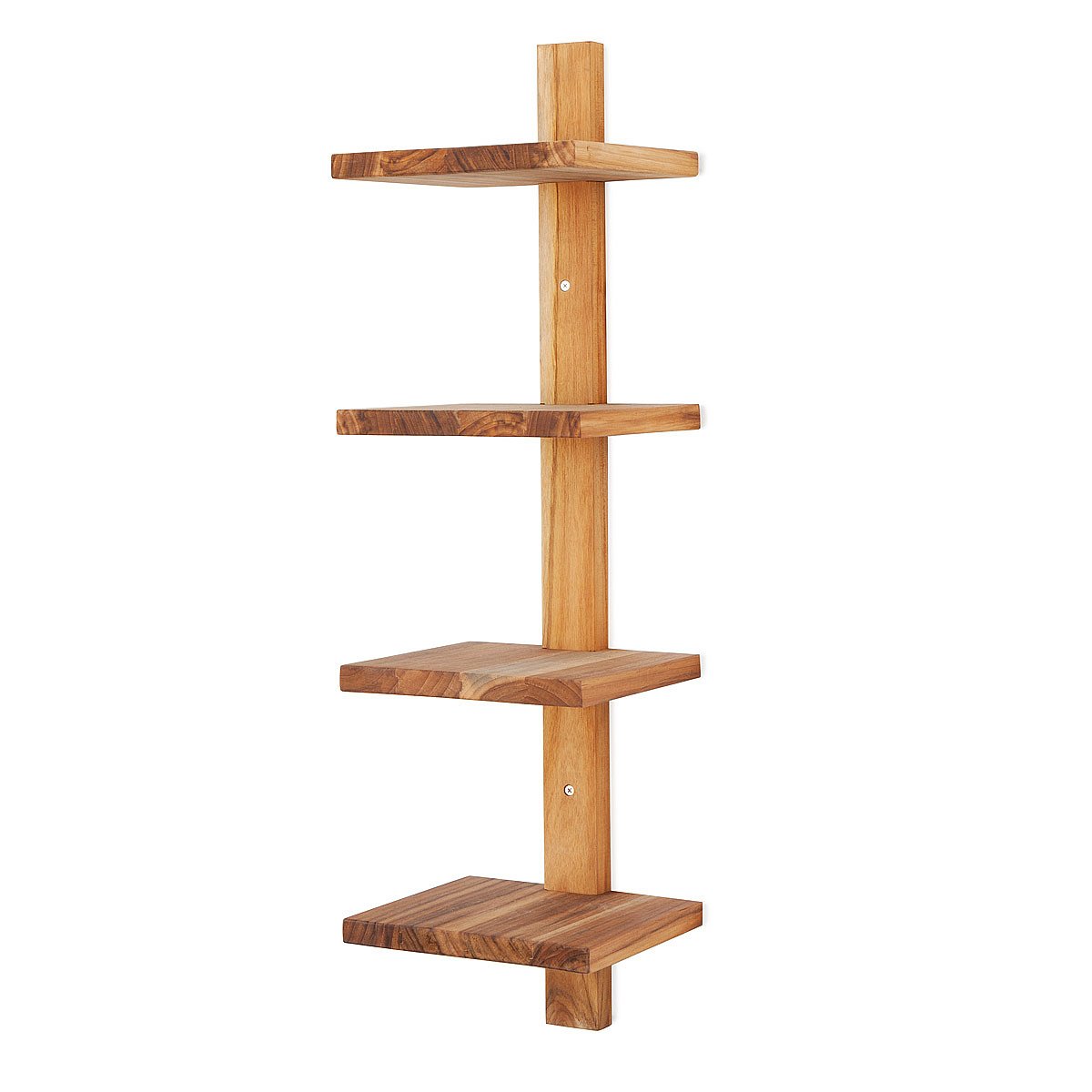 Minimalist Teak Wall Shelf vertical shelves, stacked shelves, wall