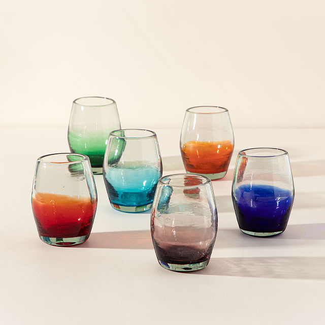 Multicolor Ombre Stemless Wine Glass Set Wine Glasses Uncommongoods