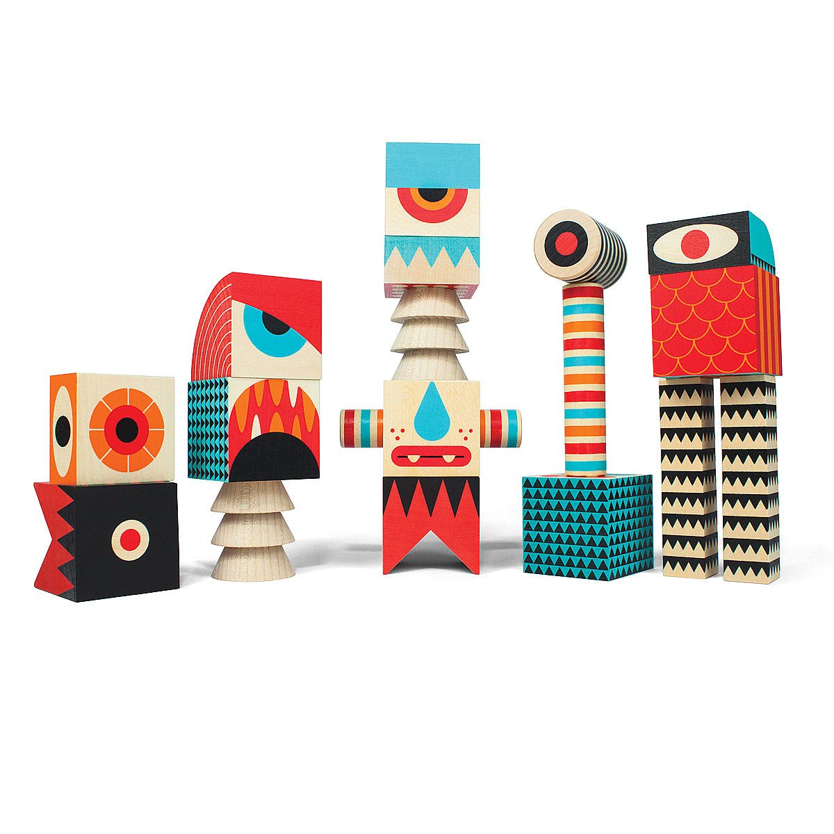Stack and Scare Block Set wood blocks, monster